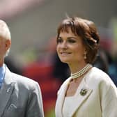 David Gold and Lesley Manning were engaged for 15 years before his death in 2023. (Credit: Getty Images)