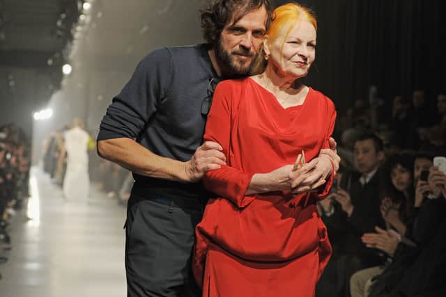 Fashion designer Vivienne Westwood (R) and Andreas Kronthaler (Getty Images)