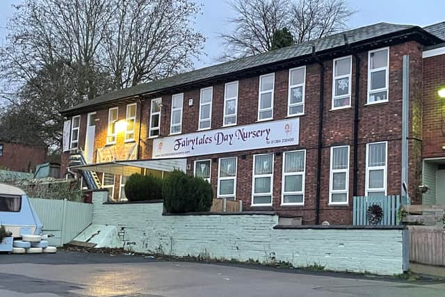 The Fairytales Day Nursery in Bourne Street, Dudley, which has closed after having its registration suspended, following a serious incident on 9 December, in which a one-year-old boy died. Six women have been arrested in connection with the boy’s death, West Midlands Police said. Picture date: PA Wire