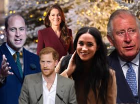 Composite image featuring Prince Harry with his wife Meghan Markle, King Charles, Prince William and Kate, Princess of Wales. Picture: National World graphics team