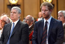Prince Andrew and Prince Harry in 2016