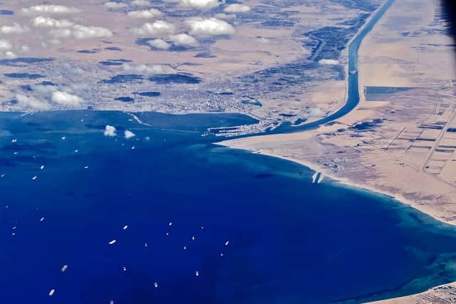 The Suez Canal is more than 120 miles long (image: AFP/Getty Images)
