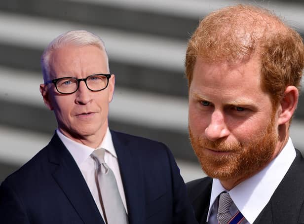 <p>US TV presenter Anderson Cooper interviewed Prince Harry. Credit: Getty</p>