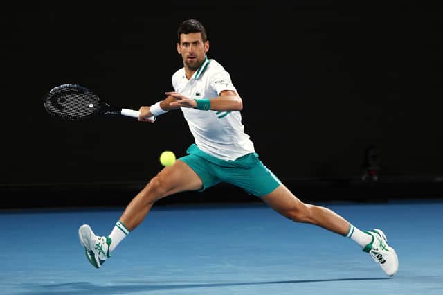 Djokovic during fourth round of 2021 Australian Open