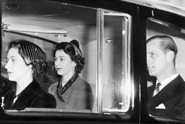 The late Queen Elizabeth 11 with Princess Margaret and the Duke of Edinburgh. (Photo by -/INTERNATIONAL NEWS PHOTOS (INP)/AFP via Getty Images)