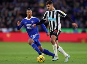 Youri Tielemans (L) and Bruno Guimaraes in their Boxing Day fixture 2022