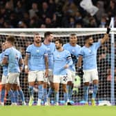 City celebrate their fourth goal over Chelsea in FA Cup third round