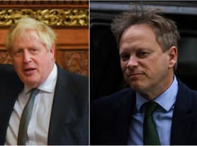 Boris Johnson was edited out of a photo tweeted by Grant Shapps (images: Getty Images)