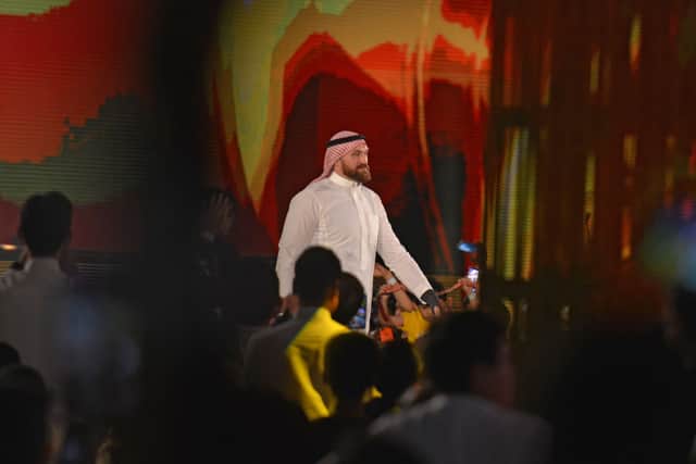 Tyson Fury makes his entrance prior to his fight during WWE Crown Jewel pay-per-view in Riyadh in October 2019 (Photo: FAYEZ NURELDINE/AFP via Getty Images)