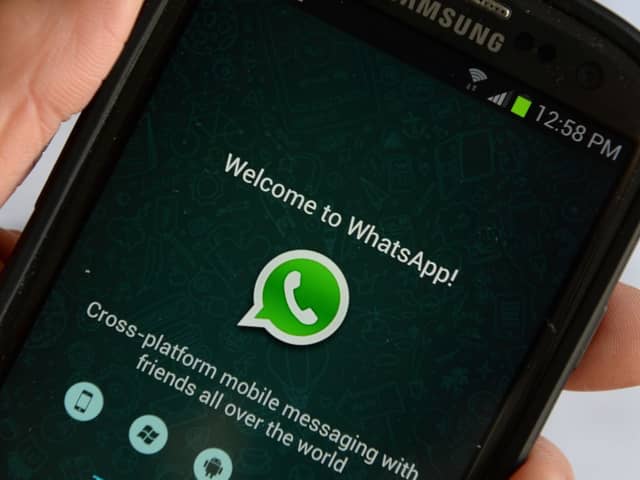 Logo of WhatsApp, the popular messaging service (Photo by STAN HONDA/AFP via Getty Images)
