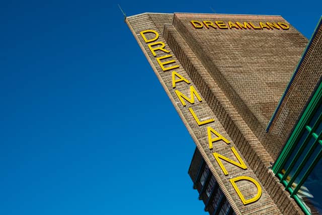 The neon light “Dreamland” sign lit up in Margate (Photo: Jeff Spicer/Getty Images for Thanet District Council)