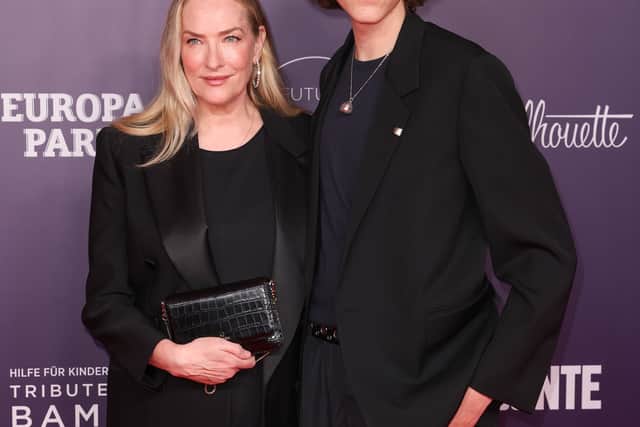 Tatjana Patitz and son Jonah Patitz pictured in 2022. (Getty Images)