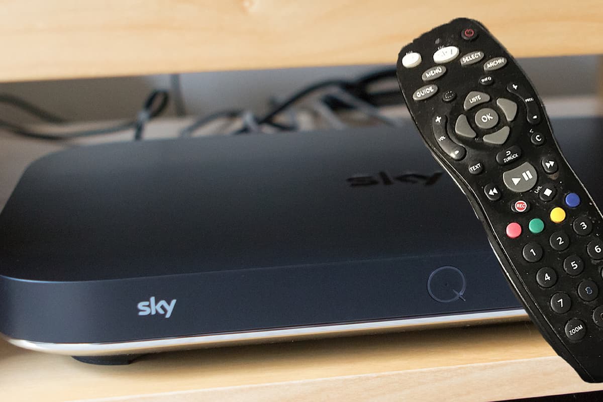 Sky Box Sign Sky giving free away set-top TV box upgrades to customers