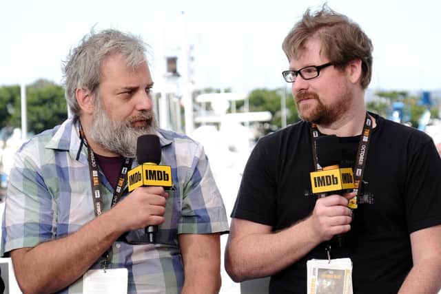 Dan Harmon and Justin Roiland speak onstage at the #IMDboat at San Diego Comic-Con 2019: Day Three at the IMDb Yacht on July 20, 2019 in San Diego, California. (Photo by Tommaso Boddi/Getty Images for IMDb)