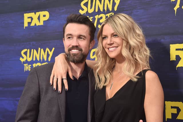 Rob McElhenney and Kaitlin Olson attend the premiere of FXX’s “It’s Always Sunny In Philadelphia” in 2018.  (Photo by Alberto E. Rodriguez/Getty Images)