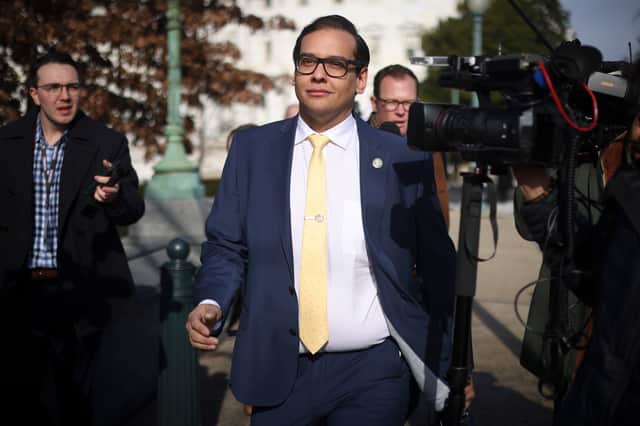 <p>George Santos is facing calls to resign from Congress amid claims he made substantial lies about his biography. (Credit: Getty Images)</p>