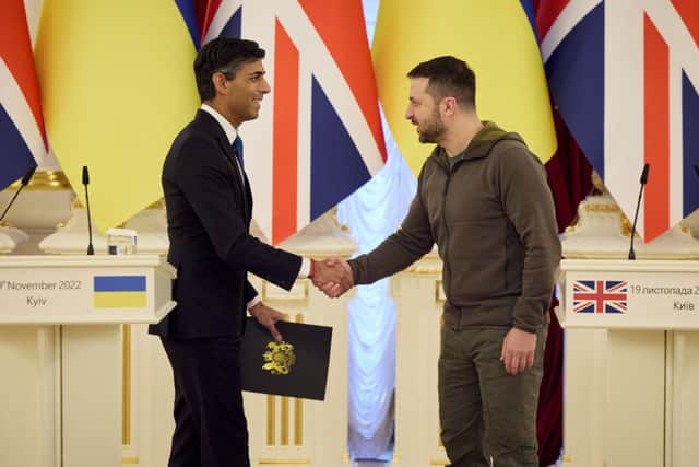 Rishi Sunak has pledged to maintain the UK’s leading role in supporting Ukraine - one that was started by his predecessor  Boris Johnson (image: Getty Images)