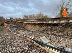 A 44-metre section of railway in Hampshire has suffered a landslip (image: PA)