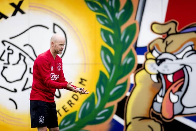 Erik ten Hag reacts during the first training session of Ajax for the new football season in Amsterdam June 20, 2018 (Credit: Getty Images)