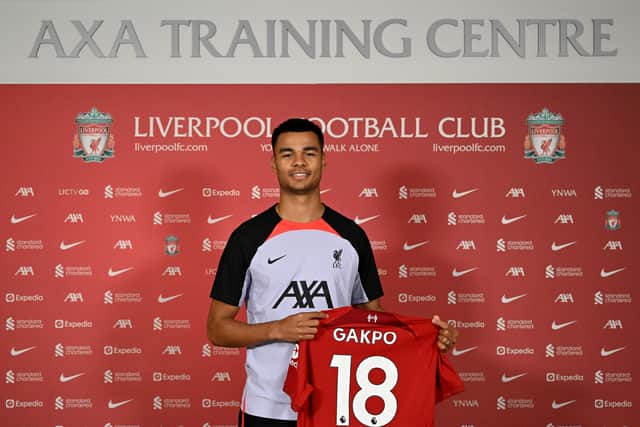 Liverpool unveil the signing of Cody Gakpo. (Getty Images)