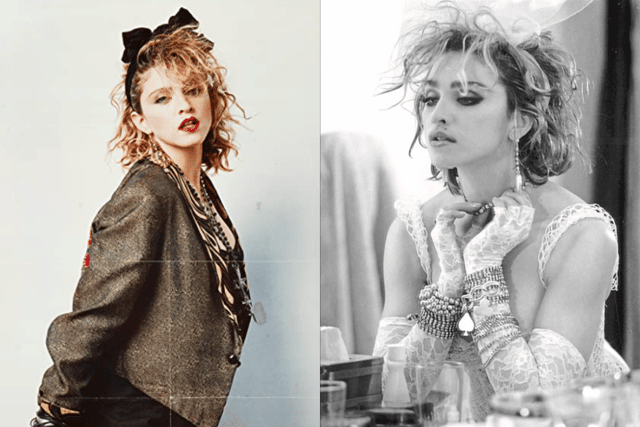 Already considered a trend-setter with her use of sheer clothing and wedding dresses, Madonna transitioned into an '80s style icon with her second record (Credit: Madonna/Orion Pictures)