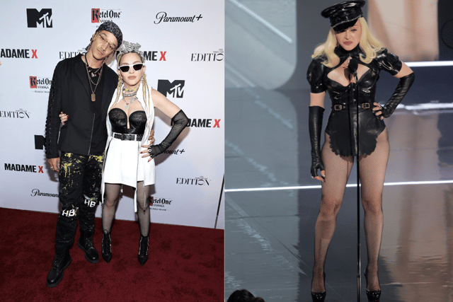 Madonna went back to the sheer, black look during her Madame X album cycle, incorporating a little of the '80s look with a more 'gritty' use of urban fashion (Credit: Getty Images)