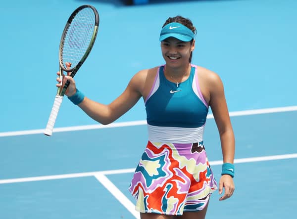 Emma Raducanu celebrates winning first round Australian Open fixture 