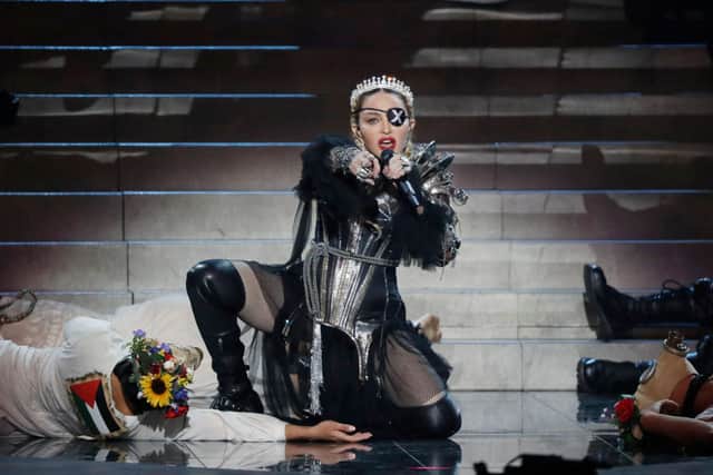 Madonna, performs live on stage after the 64th annual Eurovision Song Contest held at Tel Aviv Fairgrounds on May 18, 2019 in Tel Aviv, Israel. (Photo by Michael Campanella/Getty Images)