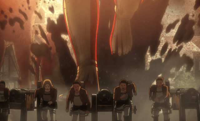 Anime series Attack on Titan follows survivors in a battle against giant man-eating humanoids