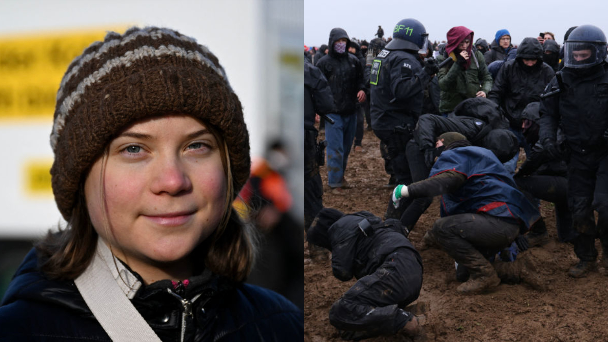 Greta Thunberg: climate activist detained by police during anti-coal protest in Luetzerath, Germany 