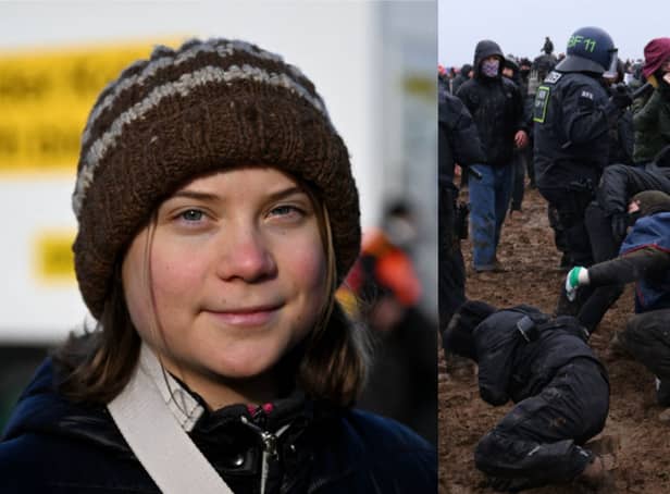 <p>Greta Thunberg has been detained by police during an environmental protest in Germany. Credit: Getty Images</p>