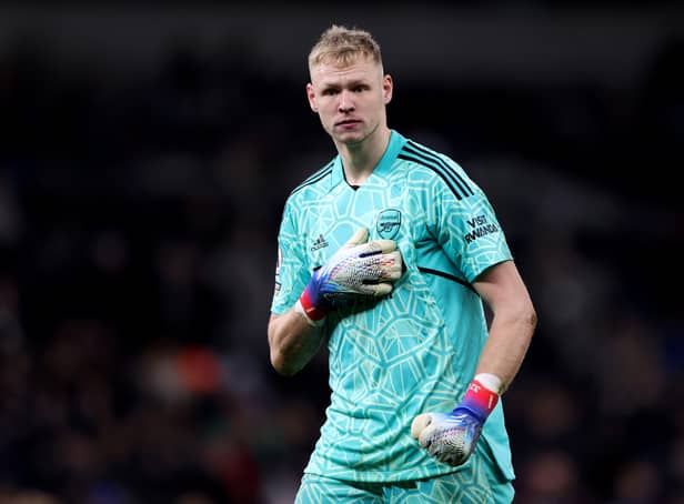 Arsenal goalkeeper Aaron Ramsdale was assaulted post-match following his team derby win against rivals Tottenham Hotspur. (Credit: Getty Images)