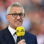 Sports Broadcaster, Gary Lineker presents prior to The Emirates FA Cup Semi-Final match between Manchester City and Liverpool at Wembley Stadium on April 16, 2022 in London, England. (Photo by Shaun Botterill/Getty Images)
