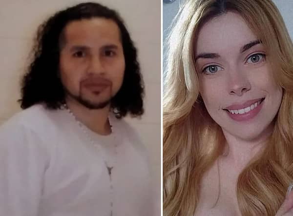 Convicted rapist Leonel Vasquez and new wife Gemma, from Glasgow. The pair got married at a prison in Virginia after Christmas. Credit: SWNS