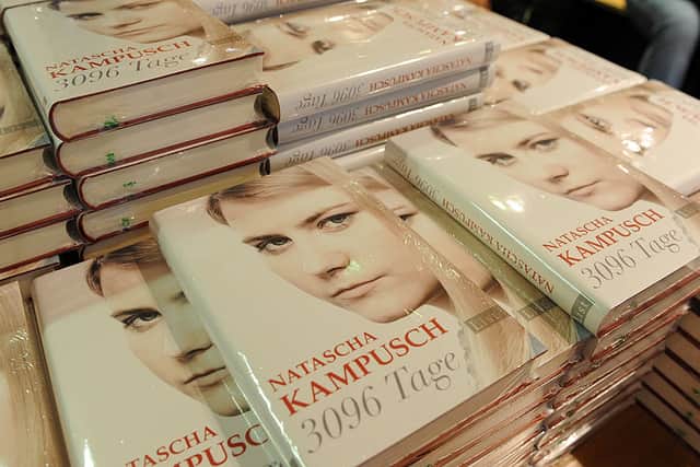 The book, 3,096 Days, by kidnap victim, Natascha Kampusch, is on display in a bookstore in Vienna on September 9, 2010 (Photo by SAMUEL KUBANI/AFP via Getty Images)