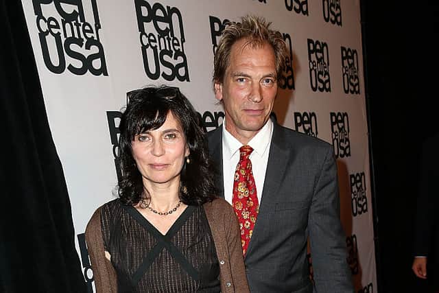 Actor Julian Sands (R) and wife, Evgenia Citkowitz, attend PEN Center USA’s 24th Annual Literary Awards Festival honoring Norman Lear at Regent Beverly Wilshire Hotel on November 11, 2014 in Beverly Hills, California.  (Photo by Imeh Akpanudosen/Getty Images)
