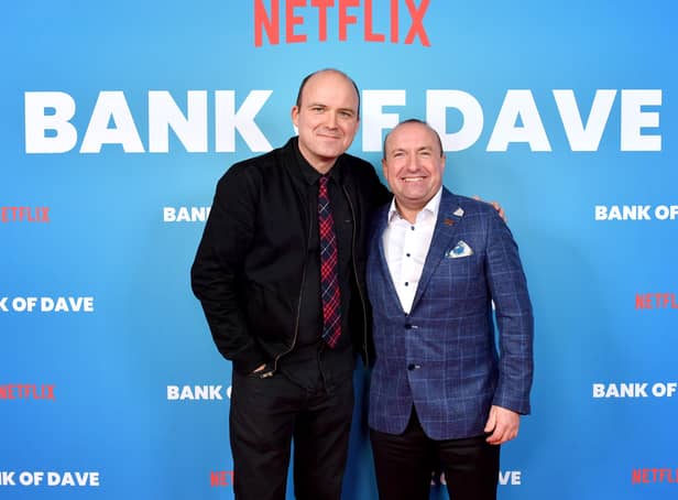 Rory Kinnear and Dave Fishwick at the Bank of Dave world premiere