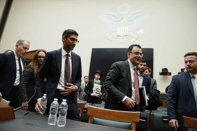 Google CEO Sundar Pichai leaves after a hearing before the House Judiciary Committee at the Rayburn House Office Building on December 11, 2018 (Credit: Getty Images)