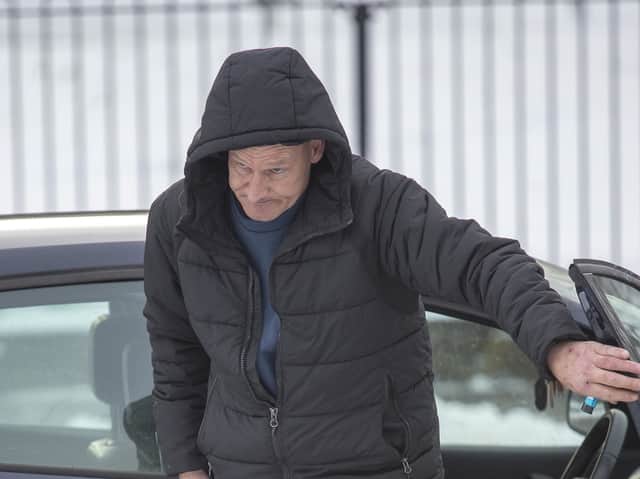 Alun Titford arrives at Mold Crown Court in Flintshire, North Wales, he is accused of killing his teen daughter by letting her become morbidly obese. Credit: PA