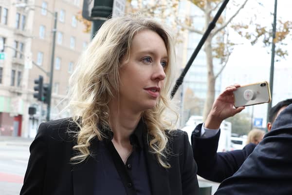 Former Theranos CEO Elizabeth Holmes on November 18, 2022 in San Jose, California. Holmes appeared in federal court for sentencing after being convicted of four counts of fraud for allegedly engaging in a multimillion-dollar scheme to defraud investors in her company Theranos, which offered blood testing lab services. (Photo by Justin Sullivan/Getty Images)