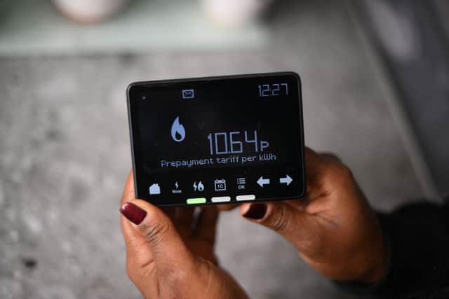 A smart meter indicating that it is on a ‘Prepayment tariff’ (Photo: DANIEL LEAL/AFP via Getty Images)