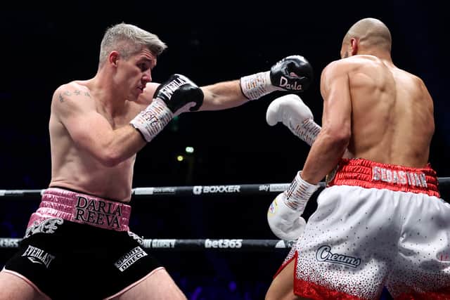 Liam Smith punches Chris Eubank Jr during the Middleweight fight between Chris Eubank Jr and Liam Smith at Manchester Arena on January 21, 2023 in Manchester, England. (Photo by Alex Livesey/Getty Images)