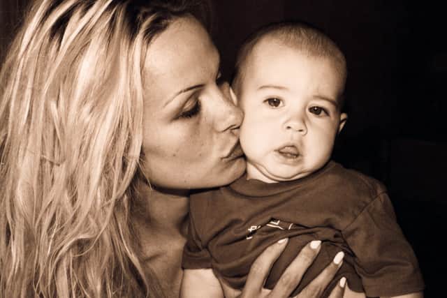 Pamela Anderson with her son