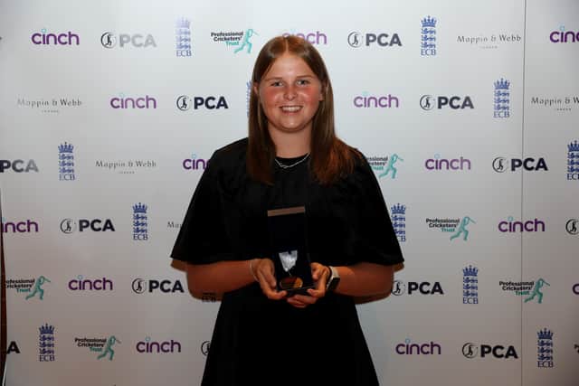 Grace Scrivens receives a PCA award in October 2022