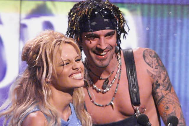 Pamela Anderson and her former husband Tommy Lee in Monaco at the World Music Awards ceremony in 1999 (Photo: AFP via Getty Images)