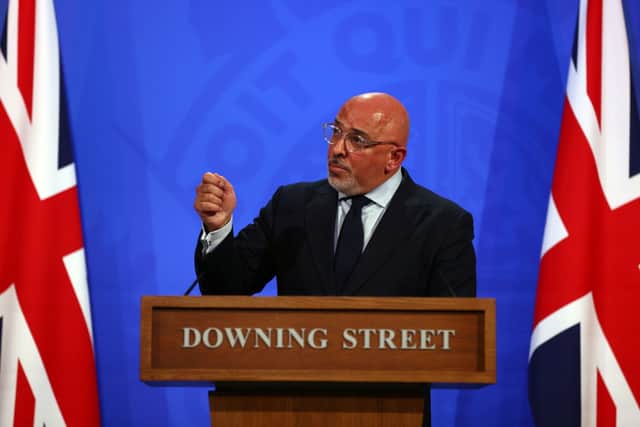 Britain’s COVID-19 Vaccine Deployment Minister Nadhim Zahawi holds a media briefing on the coronavirus pandemic at Downing Street on June 23, 2021 in London, England. Credit: Getty Images