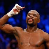 Floyd Mayweather during a professional fight in 2015