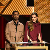Riz Ahmed and Allison Williams announce the nominees for the the 95th Academy Awards (AFP via Getty Images)