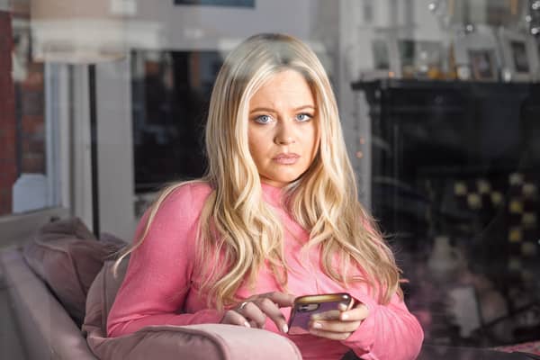 Emily Atack explores cyberflashing in a new BBC documentary (Pic:BBC)