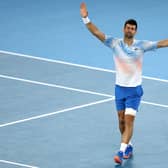 Djokovic celebrates quarter-final win over Andrey Rublev